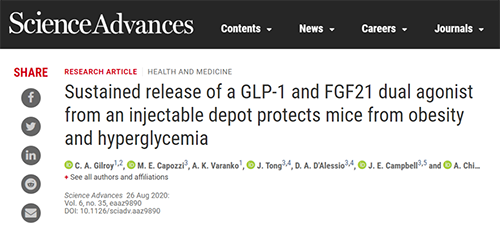 GLP1-ELP和ELP-FGF21协同治疗具有减肥作用 尊龙凯时